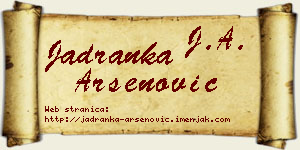 Jadranka Arsenović vizit kartica